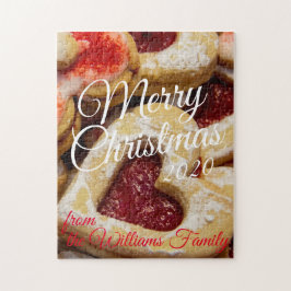 Hjärtformade rödfoto av sockerjulkakor pussel