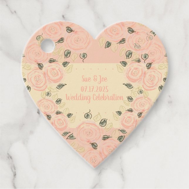 Hjärtformade Shabby chic Gåvor Etiketter (Framsida)