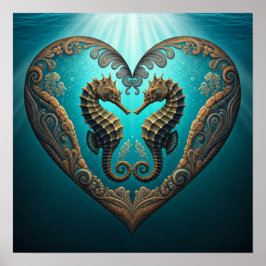 Hjärtformade Sheahorses Poster