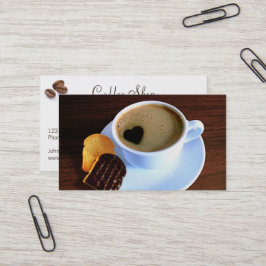 Hjärtformade skum av kaffekaka Kopp | Din Logotyp Visitkort