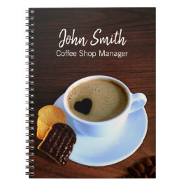 Hjärtformade skumkaka av kaffe Kopp Anteckningsbok