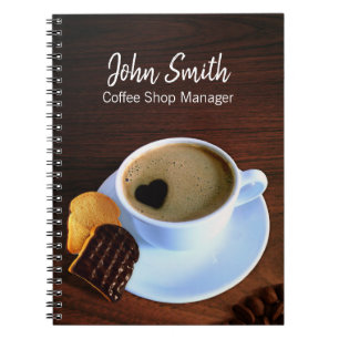 Hjärtformade skumkaka av kaffe Kopp Anteckningsbok