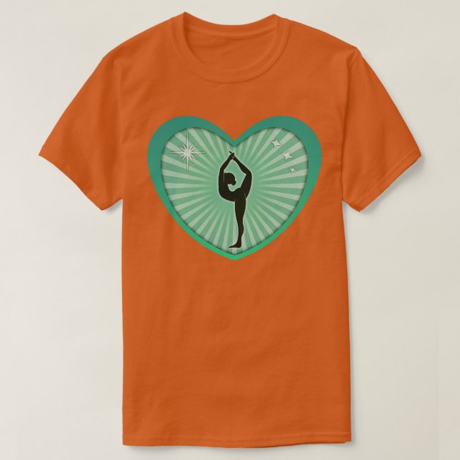 Hjärtformade Sretch Yoga Pose 1 T Shirt (Design framsida)
