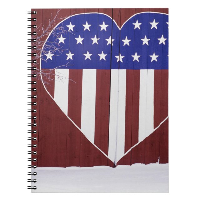 Hjärtformade stars och stripes anteckningsbok (Framsidan)