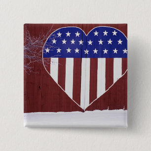 Hjärtformade stars och stripes knapp