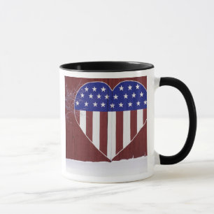 Hjärtformade stars och stripes mugg