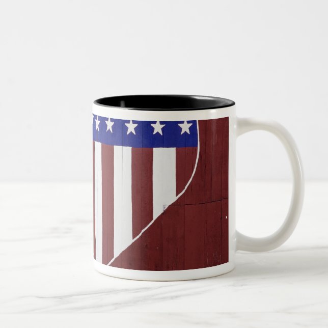 Hjärtformade stars och stripes Två-Tonad mugg (Höger)