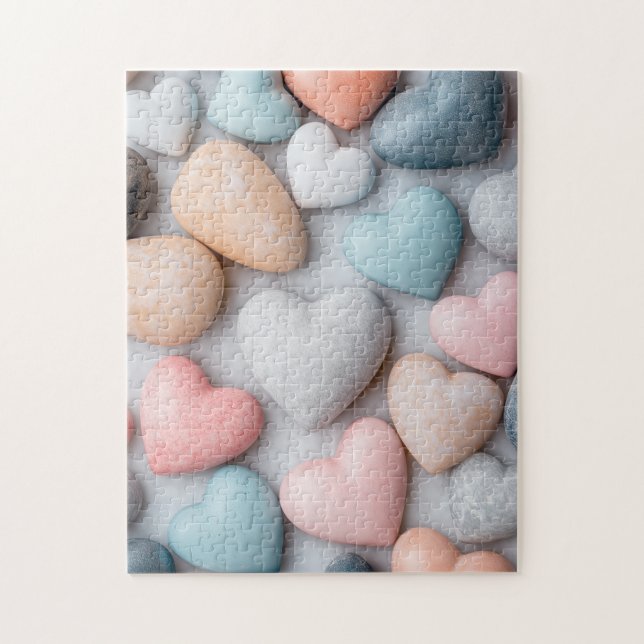 Hjärtformade stenar Pussel (Vertikal)