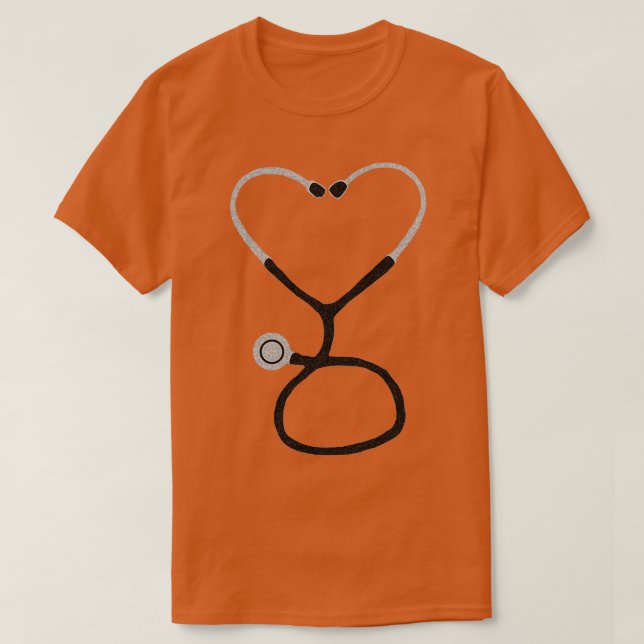Hjärtformade stetoskoskop för Doktor eller sjukskö T Shirt (Design framsida)