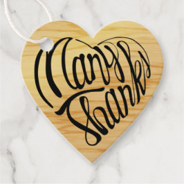 Hjärtformade tack på fyra språk gåvor etiketter