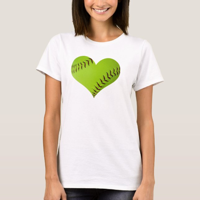hjärtformade tanktop för softboll. t shirt (Framsida)