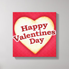 Hjärtformade textdesign Lycklig Alla hjärtans dag Canvastryck