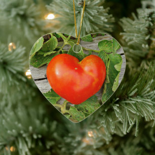 Hjärtformade Tomato Julgransprydnad Keramik