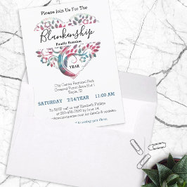 Hjärtformade Träd-familjens återföreningsmall Inbjudningar