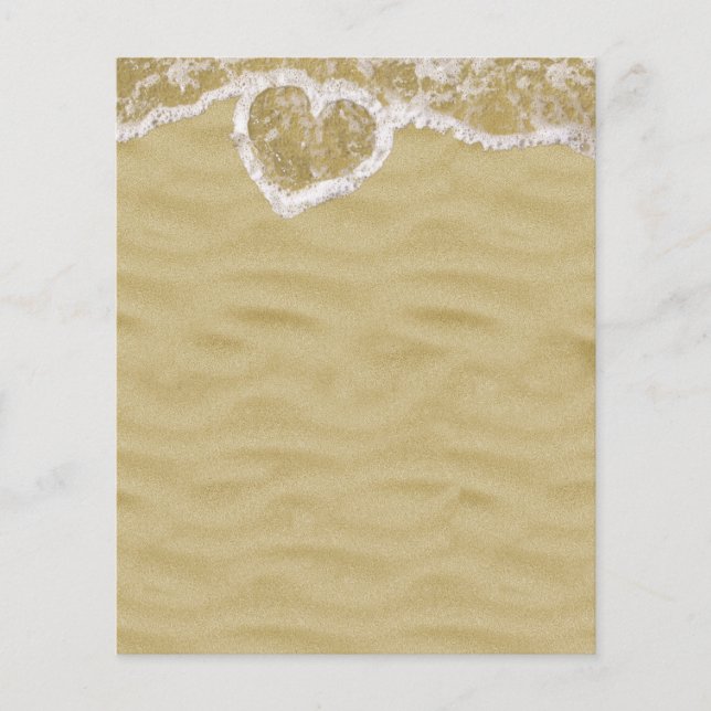 Hjärtformade Vatten-bubblor på Beach Stationery (Framsida)