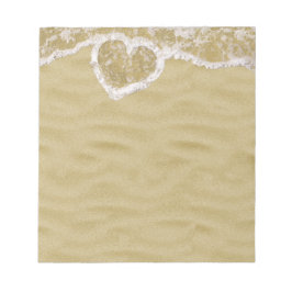 Hjärtformade Vatten-bubblor på stranden Anteckningsblock