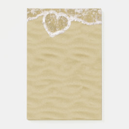 Hjärtformade Vatten-bubblor på stranden Post-it Block