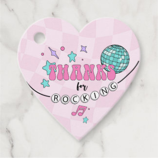 Hjärtförmån för Pop Star Birthday Tack för Märkrn Gåvor Etiketter