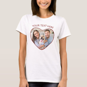 Hjärtformat foto Personligt anpassad färg T Shirt