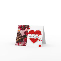 Hjärtformat valentinskort med egen text.