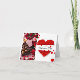 Hjärtformat valentinskort med egen text. helgkort