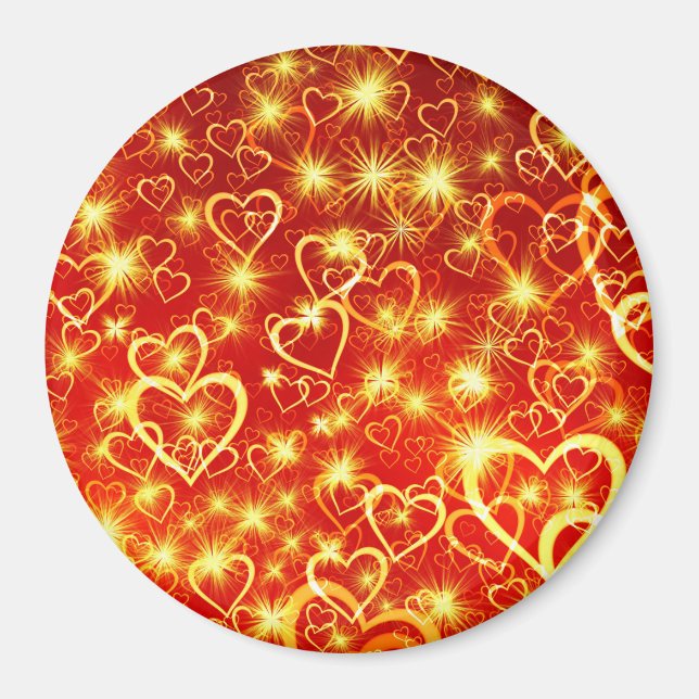 Hjärtformer Mönster-25622 Magnet (Framsidan)