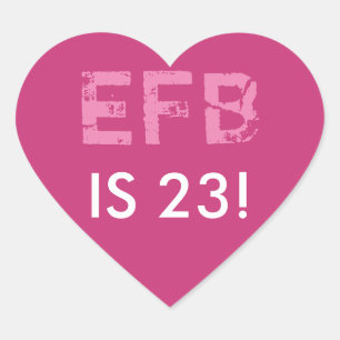 Hjärtförslutning på födelsedagen hjärtformat klistermärke