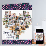 Hjärtfoto Collage 36 Pic Kärlek Hearts Birthday Kort<br><div class="desc">Heart Photo Collage-födelsedagskort, lämpligt för alla åldrar, som du kan anpassa med upp till 36 olika foton. Du kan också lägga till födelsedagskalendern namn på framsidan och ditt anpassningsbar-meddelande inuti. Det hjärtformade fotokollaget består av lodrät, landskap och bilder i kvadrat. Om du har problem med att ett foto visas som...</div>