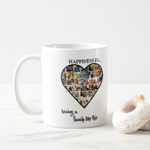Hjärtfoto Collage Lyckan har familj Kaffemugg