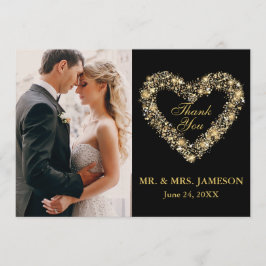Hjärtfoto för Bröllop Tack Kort