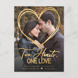 Hjärtfoto-Förlovning - meddelande - vykort