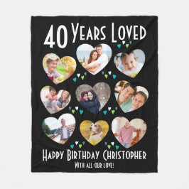 Hjärtfoto från 40:e Anpassningsbarna Fleecefilt