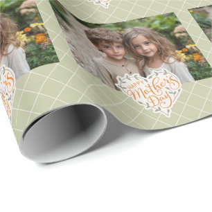 Hjärtfoto i lycklig Mors dag Presentpapper