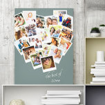 Hjärtfoto kollage det bästa av | Anpassningsbar år Canvastryck<br><div class="desc">Skapa din egen hjärtformade fotokollage. Designen skrivs med orden "det bästa av [år]" som du kan redigera som du vill. Fotomallen är inställd så att du kan lägga till 20 av ditt favoritprogram bilder, som visas i kvadrat, instagram stil med retroInstant foto ramar. Ett underbart sätt att visning alla dina...</div>