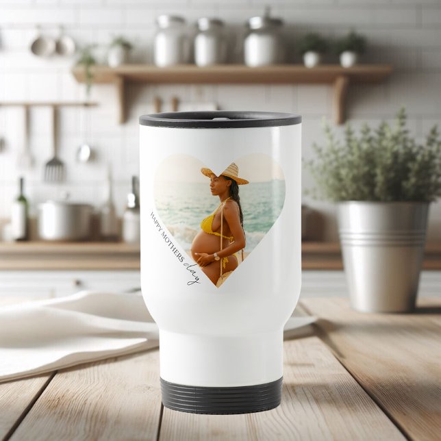 "Hjärtfoto på Lycklig Mor dag Resemugg (Skapare uppladdad)