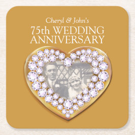 Hjärtfoto underlägg på årsdagen i 75:e bröllop