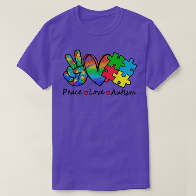 Hjärtfred Kärlek Acceptans autism Psykisk hälsa A T Shirt (Design framsida)