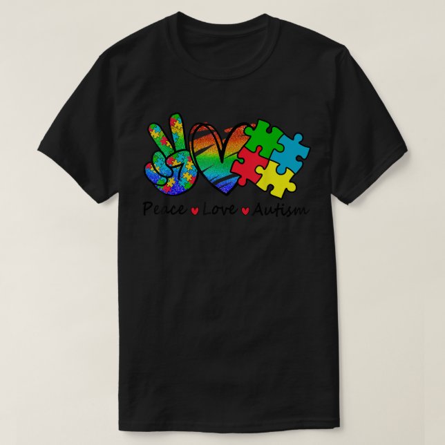 Hjärtfred Kärlek Acceptans autism Psykisk hälsa A T Shirt (Design framsida)