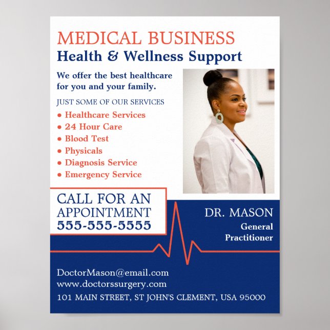 Hjärtfrekvens, allmänpraktiserande läkare, sjukskö poster (Framsidan)