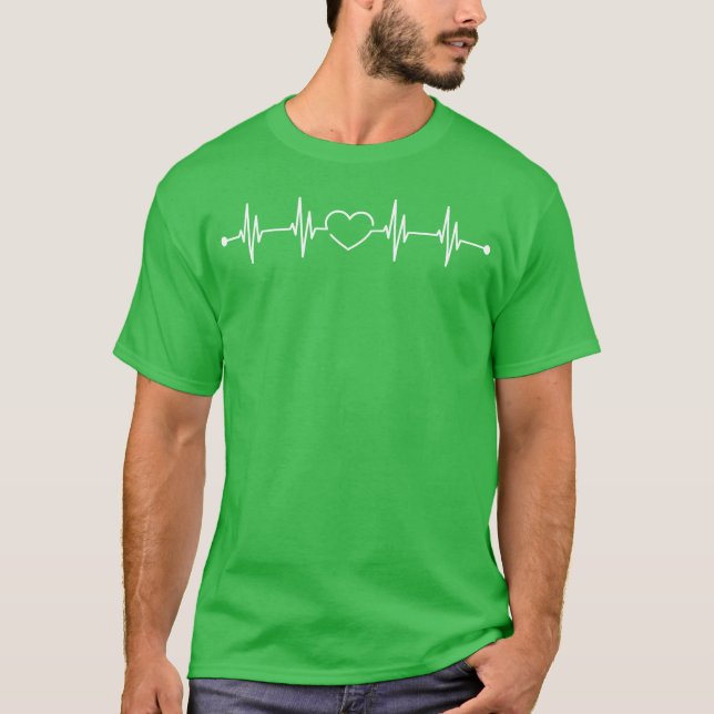 Hjärtfrekvens Kärlek present T Shirt (Framsida)