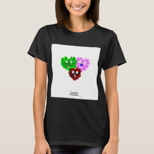 Hjärtfusk Kvinnor i svart, grundläggande T-skikt T Shirt