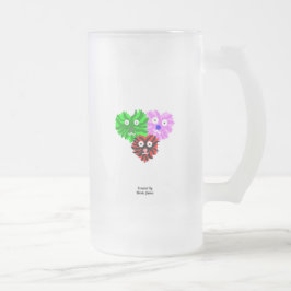 Hjärtfuzzior av stort fruset glas Mugg