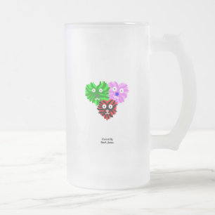Hjärtfuzzior av stort fruset glas Mugg