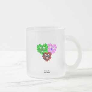 Hjärtfuzzior, småskuret glas Mugg