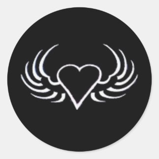 hjärtgång runt klistermärke