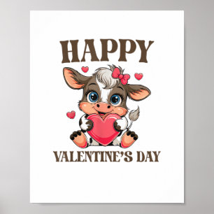 Hjärtgåvor på dagen för Cow Valentine-festen... Poster