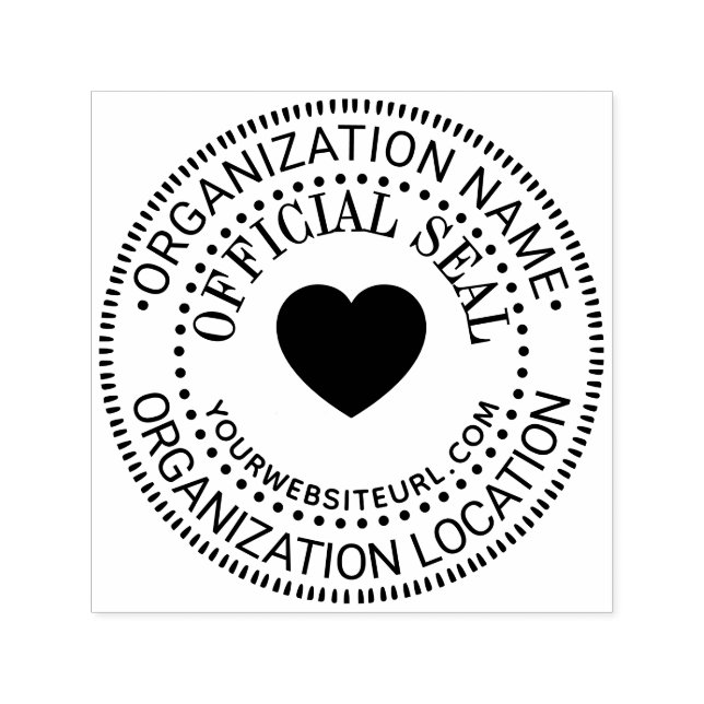 Hjärtgenisk Anpassningsbar Officiell säl Namn loc- Självfärgande Stämpel (Design)