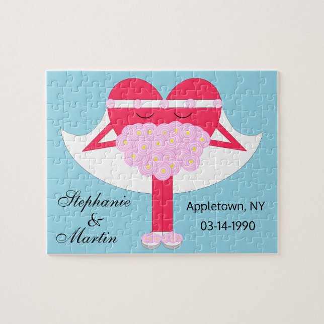 HjärtGifta sig årsdag Pussel (Horisontell)