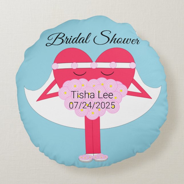 HjärtGifta sig Möhippa Rund Kudde (Baksidan)