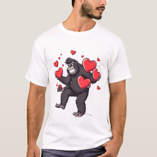 Hjärtgivande gorilla t shirt
